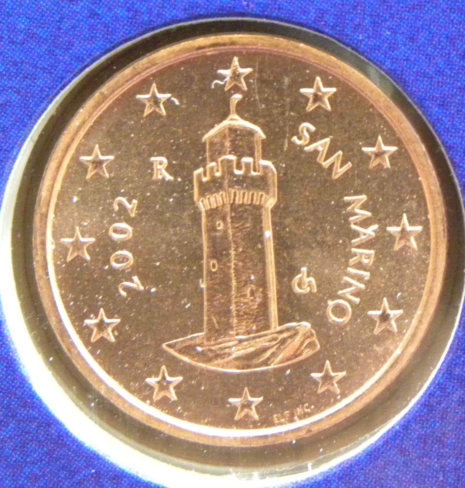 San Marino 1 Cent Münze 2002 Euro Muenzentv Der Online Euromünzen