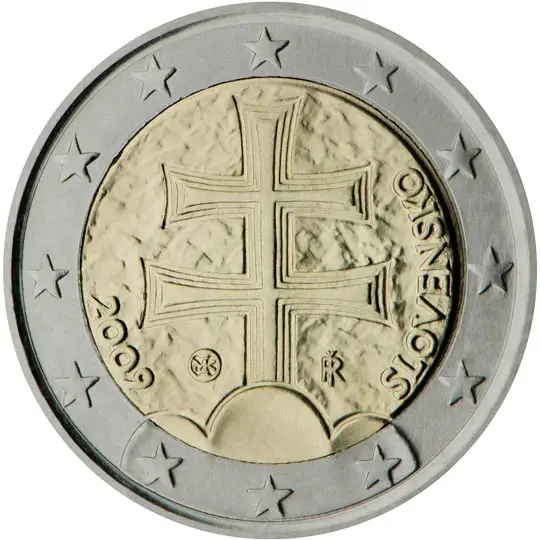 2.2 euro. Slovensko 2009 2 Euro. 2 Евро Slovensko. 2 Евро с клевером. 2 Евро Словакия крест.